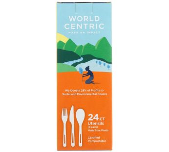 World Centric Assorted Corn Starch Flatware – Case Of 12 – 24 Count