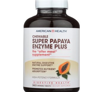American Health – Super Papaya Enzyme Plus Chewable – 360 Chewable Tablets