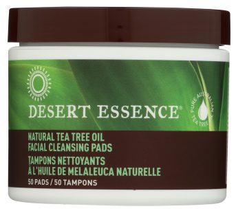Desert Essence – Natural Tea Tree Oil Facial Cleansing Pads – Original – 50 Pads
