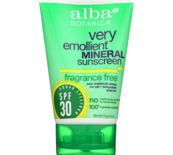 Alba Botanica – Sunscreen – Alba Sun Min Spf 30 F.free 4oz. – Case Of 1 – 4 Fl Oz.