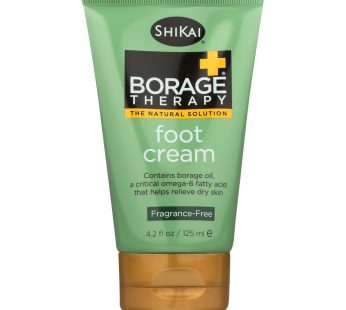 Shikai Borage Therapy Foot Cream Unscented – 4.2 Fl Oz