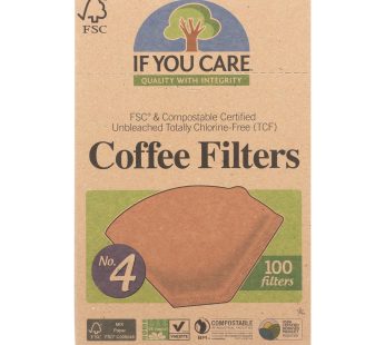 If You Care #4 Cone Coffee Filters – Brown – Case Of 12 – 100 Count