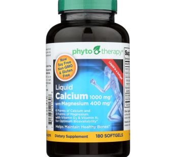 Phyto-therapy Liquid Calcium With Magnesium – 1000 Mg – 180 Softgels