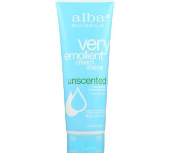 Alba Botanica – Very Emollient Natural Moisturizing Cream Shave Unscented – 8 Fl Oz