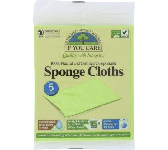 If You Care Sponge Cloths – 100 Percent Natural – 5 Count – Case Of 12
