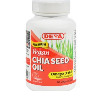 Deva Vegan Vitamins – Chia Seed Oil – 90 Vegan Capsules