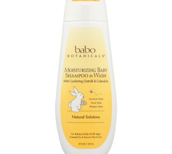 Babo Botanicals – Moisturizing Baby Shampoo And Wash – Oatmilk Calendula – 8 Fl Oz