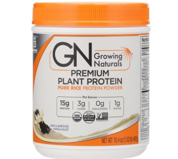 Growing Naturals Organic Raw Rice Protein – Vanilla Blast – 16.4 Oz