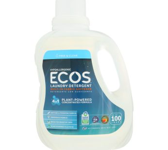 Earth Friendly Ecos Ultra 2x All Natural Laundry Detergent – Free And Clear – 100 Fl Oz