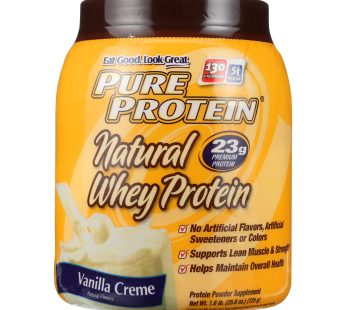 Pure Protein Whey Protein – 100 Percent Natural – French Vanilla – 1.6 Lb