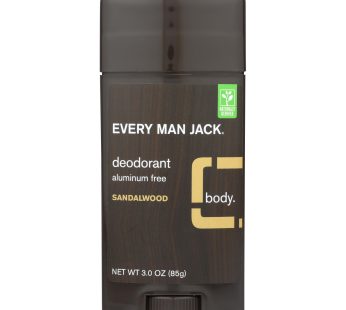 Every Man Jack Body Deodorant – Sandalwood – Aluminum Free – 3 Oz
