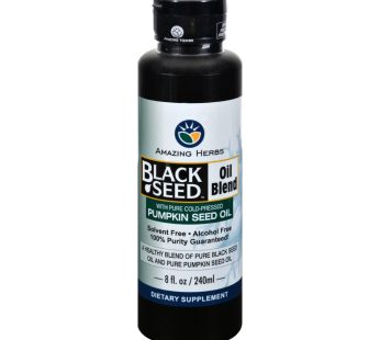 Amazing Herbs – Black Seed Oil Blend – Styrian Pumpkin Seed – 8 Oz