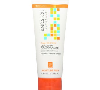 Andalou Naturals Conditioner – Moisture Rich Leave In – Argan Oil Plus – 6.8 Oz