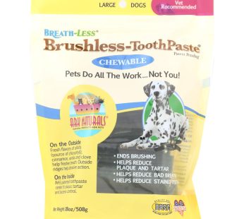 Ark Naturals Breath-less Brushless-toothpaste – Chewable – Large Dogs – 18 Oz