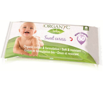 Organyc Baby Wipes – 100 Percent Organic Cotton – Sweet Caress – 60 Count