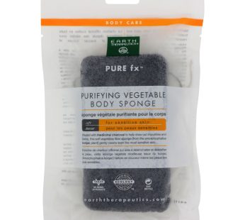 Earth Therapeutics Body Sponge – Purifying Vegetable – Medicinal Charcoal – 1 Count