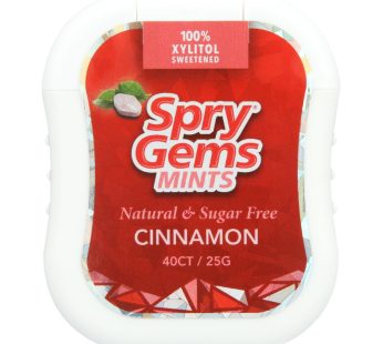 Spry Mints – Xylitol – Gems – Cinnamon – 40 Count – Case Of 6