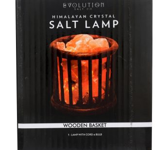 Evolution Salt Crystal Salt Lamp – Wooden Basket – 1 Count