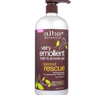Alba Botanica – Very Emollient Bath And Shower Gel – Coconut Rescue – 32 Fl Oz