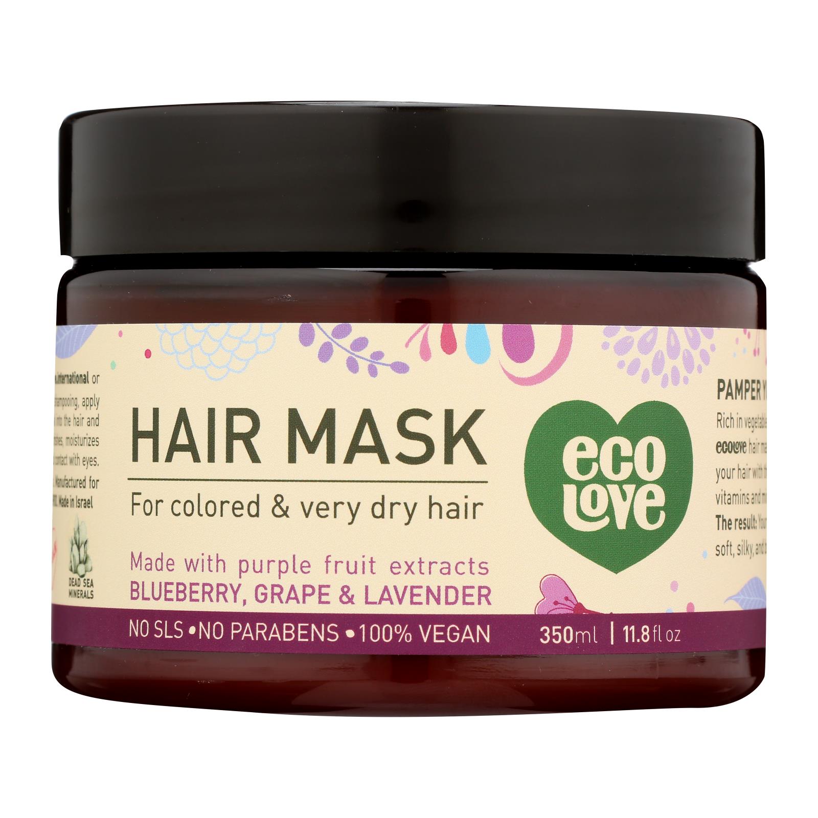Ecolove Hair Mask - Purple Fruit Hair Mask For Colored And Very Dry Hair - Case Of 1 - 11.8 Oz.