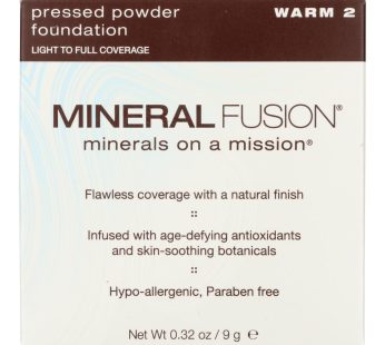 Mineral Fusion – Pressed Powder Foundation – Warm 2 – 0.32 Oz.