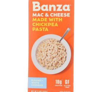 Banza – Chickpea Pasta Mac And Cheese – White Cheddar – Case Of 6 – 5.5 Oz.