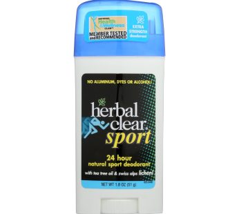 Herbal Clear 24 Hour Natural Sport Deodorant – 1.8 Oz