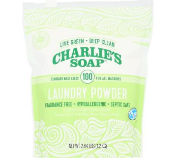 Charlies Soap Laundry Detergent – 100 Loads – Powder – 2.64 Lb – Case Of 6