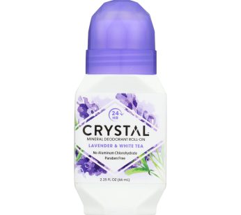 Crystal Essence Roll On Deodorant Lavender And White Tea – 2.25 Fl Oz