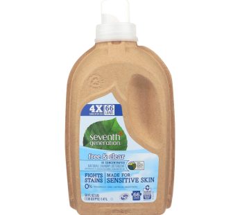 Seventh Generation Natural 4x Concentrated Laundry Detergent – Free And Clear – Case Of 6 – 50 Fl Oz.