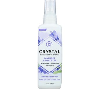 Crystal Essence Mineral Deodorant Body Spray Lavender And White Tea – 4 Fl Oz