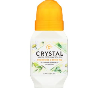Crystal Essence Mineral Deodorant Roll-on Chamomile And Green Tea – 2.25 Fl Oz