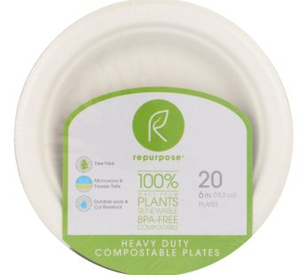 Repurpose Compostable Bagasse Plates – Case Of 24 – 20 Count