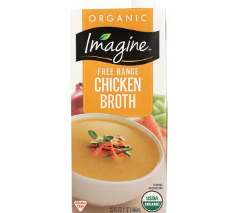 Imagine Foods Chicken Broth – Free Range – Case Of 12 – 32 Fl Oz.