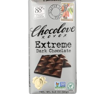 Chocolove Xoxox – Dark Chocolate Bar – Extreme – Case Of 12 – 3.2 Oz