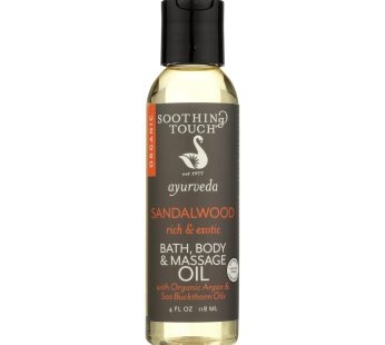 Soothing Touch Bath Body And Massage Oil – Ayurveda – Sandalwood – Rich And Exotic – 4 Oz