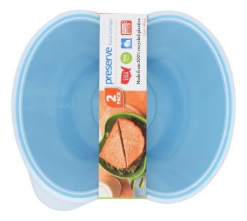 Preserve Small Square Food Storage Container – Aqua – 2 Pack