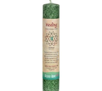 Aloha Bay – Chakra Pillar Candle – Green – 8″