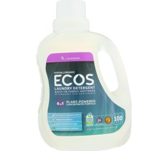Earth Friendly Ecos Ultra 2x All Natural Laundry Detergent – Lavender – Case Of 4 – 100 Fl Oz