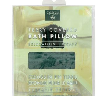 Earth Therapeutics Terry Covered Bath Pillow Dark Green – 1 Pillow