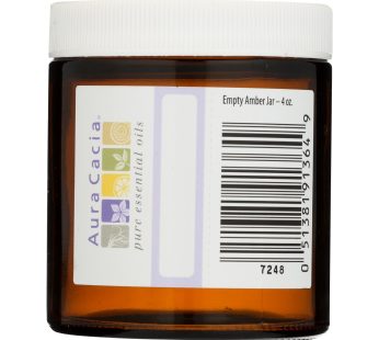 Aura Cacia – Bottle – Glass – Amber – Wide Mouth With Writable Label – 4 Oz