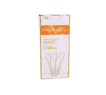 World Centric Cornstarch Compostable Spoon – Case Of 12 – 24 Count