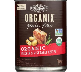 Castor And Pollux Organic Grain Free Dog Food – Chicken And Vegetables – Case Of 12 – 12.7 Oz.