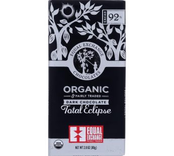 Equal Exchange – Bar Dark Chocolate 92% – Case Of 12 – 2.8 Oz