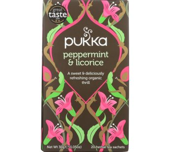 Pukka Herbal Teas Tea – Organic – Peppermint And Licorice – 20 Bags – Case Of 6