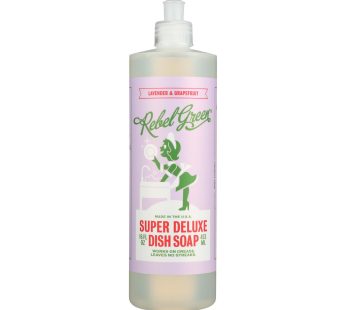 Rebel Green Dish Soap – Lavender And Grapefruit – Deluxe – Case Of 4 – 16 Fl Oz