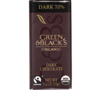 Green And Black’s Organic Chocolate Bars – Bittersweet Dark Chocolate – 70 Percent Cacao – Impulse Bars – 1.2 Oz – Case Of 20