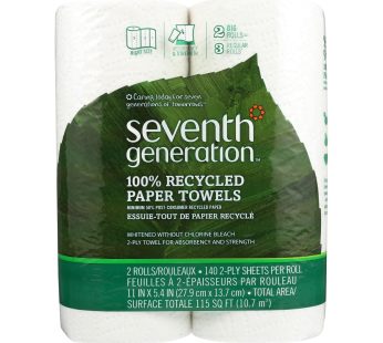 Seventh Generation Recycled Paper Towels – White – Case Of 12 – 140 Sheets