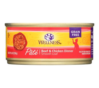 Wellness Pet Products Cat Food – Beef And Chicken – Case Of 24 – 5.5 Oz.