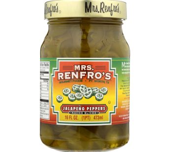 Mrs. Renfro’s Nacho Sliced Jalapeno Peppers – Pepper – Case Of 6 – 16 Oz.